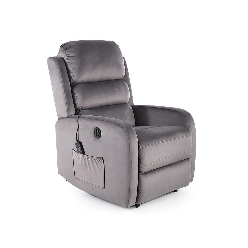 Fauteuil De Relaxation L Ctrique En Velour Pegaz Avec Fonction Massage