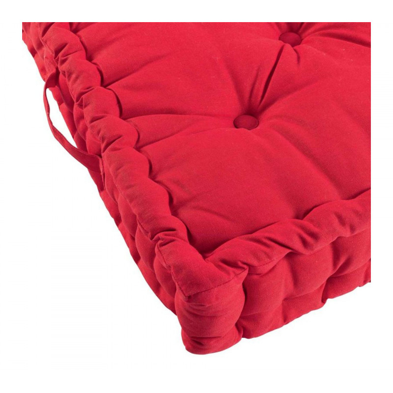 Coussin De Sol Capitonn En Coton Avec Poign E Rouge X X Cm