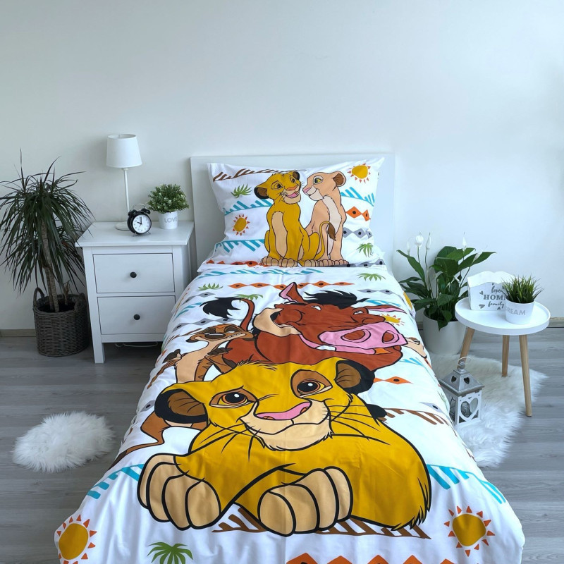 Disney Parure De Lit En Coton Le Roi Lion Simba Timon Pumba