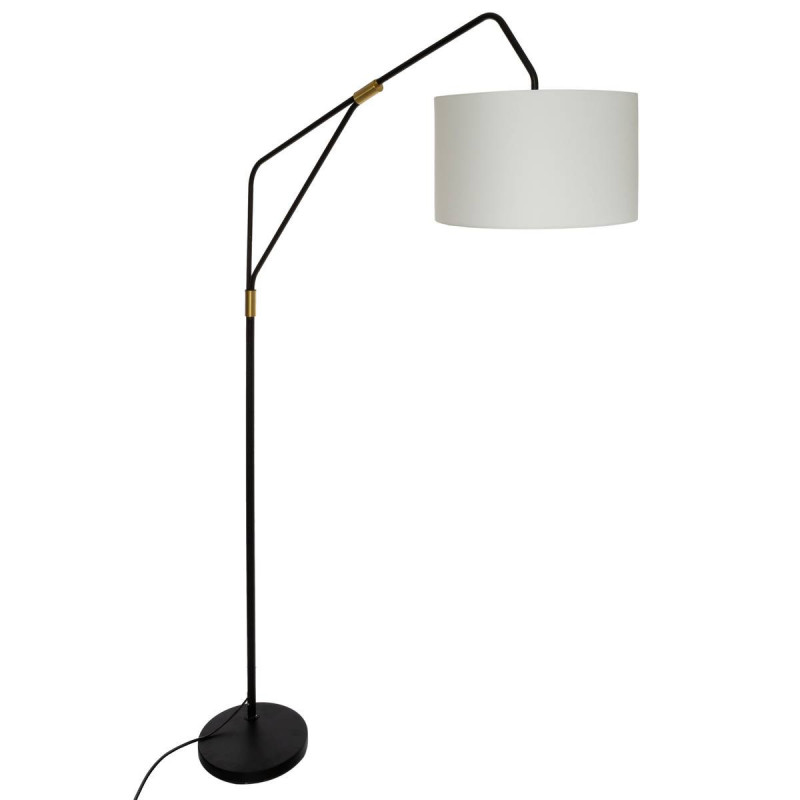 Lampadaire arc en métal avec détail doré Luce Noir et Blanc H 178 cm