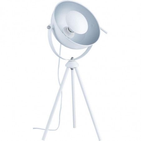 Lampe sur trépied - L 40 x l 25 x H 50 cm - Blanc et argenté