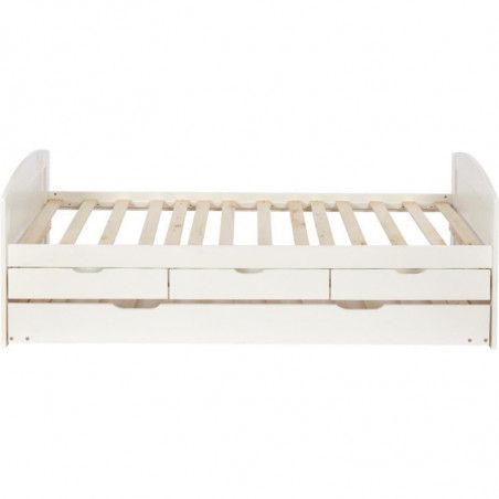 Lit en pin pour enfant - 60 x 190 cm - Avec tiroirs