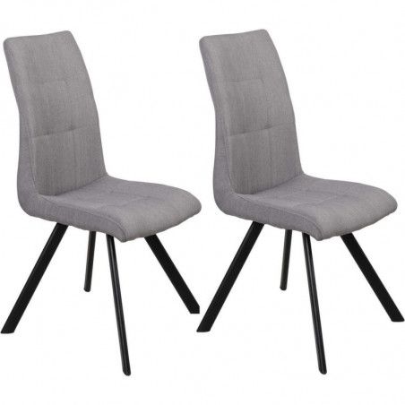 Lot de 2 chaises - Cosy - L 54 x l 55 x H 97 cm - Gris