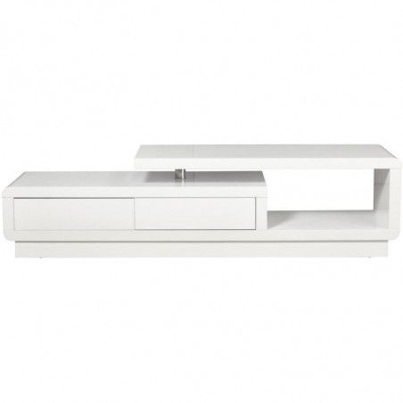 Meuble TV - Mercury - L 187 x l 47 x H 22 cm - Blanc