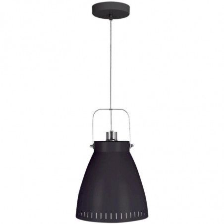 Suspension luminaire en métal - D 27 x H 40 cm - Noir