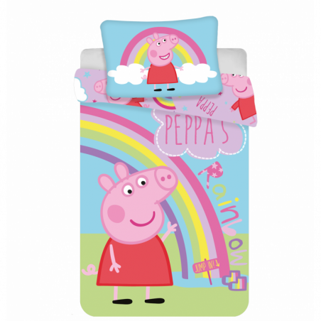 Parure de lit Peppa Pig Rainbow - 100 x 135 cm - Bébé