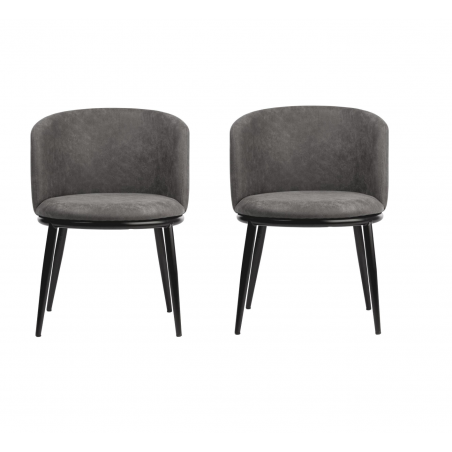 Lot de 2 chaises - Stockholm - L 45 x P 48 x H 84 cm - Gris