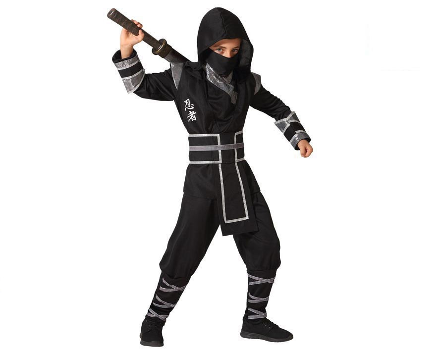 Déguisement Ninja Noir et Or pour enfant