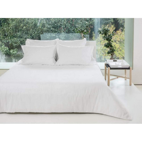 Housse de couette en satin de coton - Concerto - 240 x 220 cm - Rayures Pure blanc