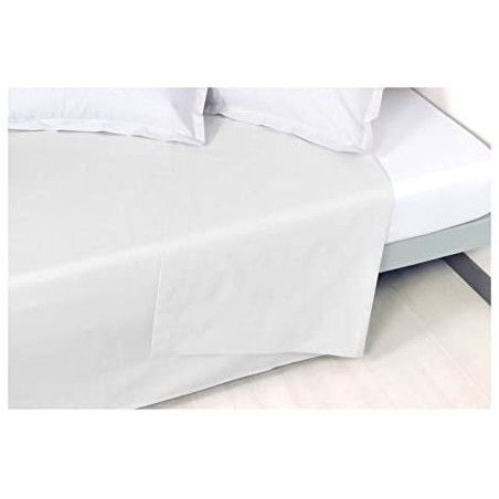 Drap plat en percale de coton - Blanc - 180 x 290 cm