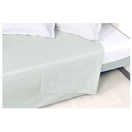 Drap plat en percale de coton - Manoir - 240 x 300 cm - Gris perle