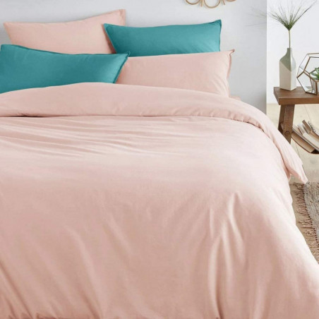 Housse de couette en percale de coton - Manoir - 260 x 240 cm - Vieux rose