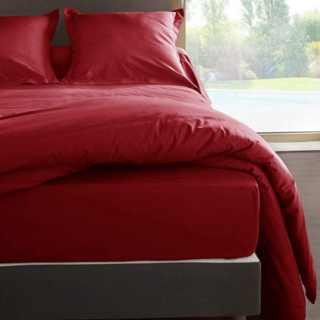 Housse de couette en percale de coton - Manoir - 260 x 240 cm - Rubis