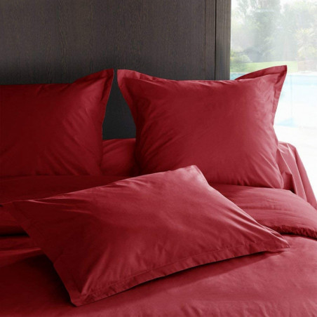 Taie d'oreiller en percale de coton - Manoir - 50 x 70 cm - Rubis