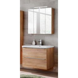 Meuble salle de bain 90 cm ROMY blanc + miroir led 90 cm x 105 cm