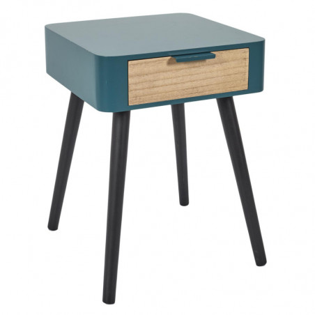 Table de chevet bicolore - 48 x 40 x 35 cm - Bleu