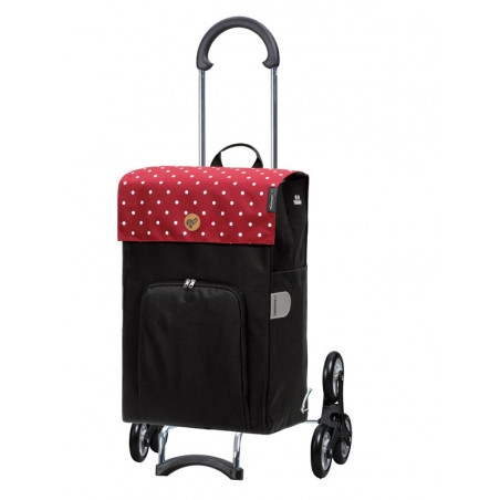 Chariot de courses - Collection Treppensteiger Scala Shopper design Malit - 49L - Noir et rouge