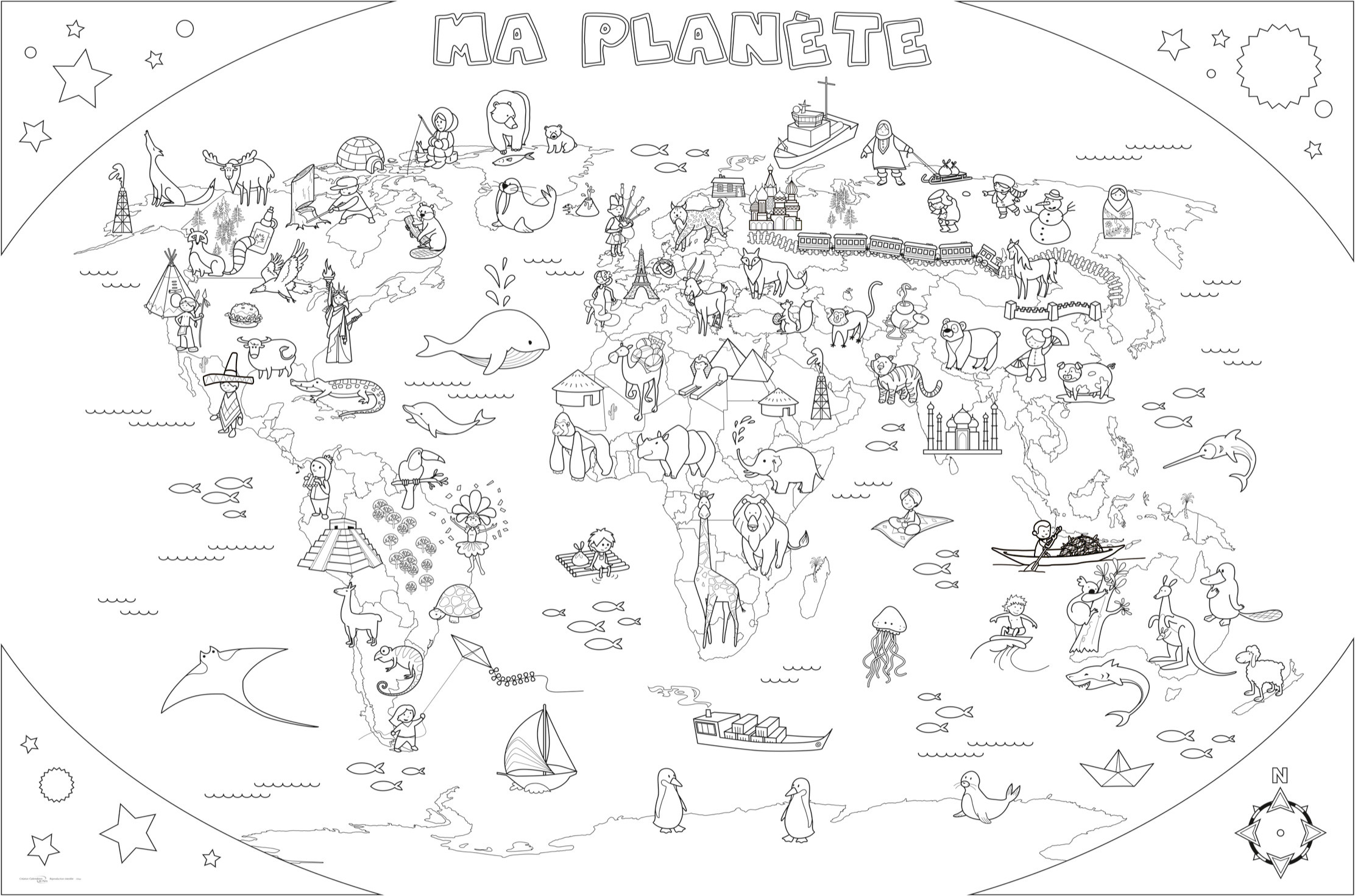 COLORIAGE GÉANT L'atlas