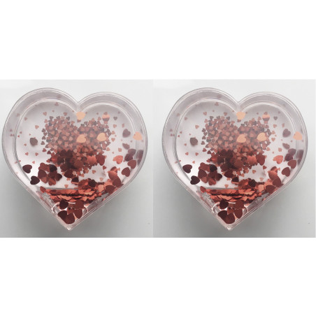 Lot de 2 Mini cadres photo en coeur - WALTHER "Coeur" -  9,5 x 9,5 x H 4,5 cm