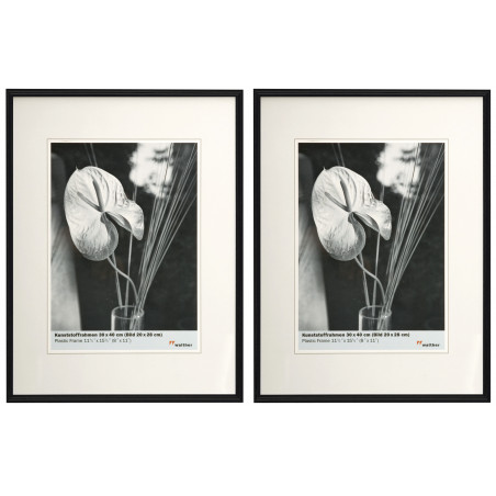 Lot de 2 cadres photos - Walther Galeria - 30 x 40 cm - Noir