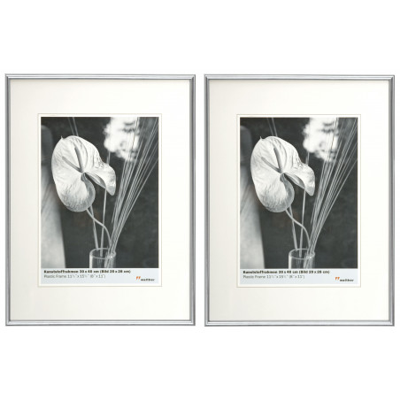 Lot de 2 cadres photos - Walther Galeria - 30 x 40 cm - Argent