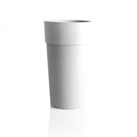 Pot de fleur en plastique - Cono sensation - D 40 x H 70 cm - Blanc