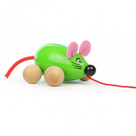 Lisa la souris verte - L 13 x l 8 x H 12 cm - Bois