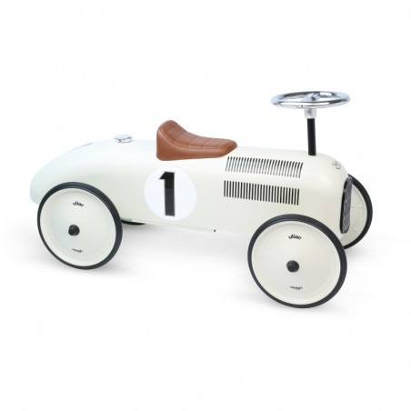 Petite voiture vintage - L 76 x H 40 cm - Blanc crème