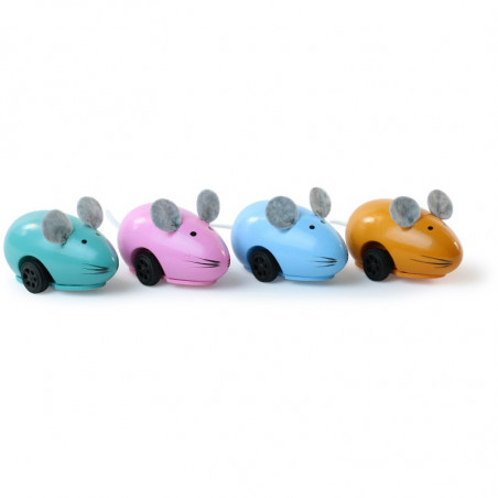 Présentoir de 12 souris - L 7 x l 4 x H 4 cm - Multicolore