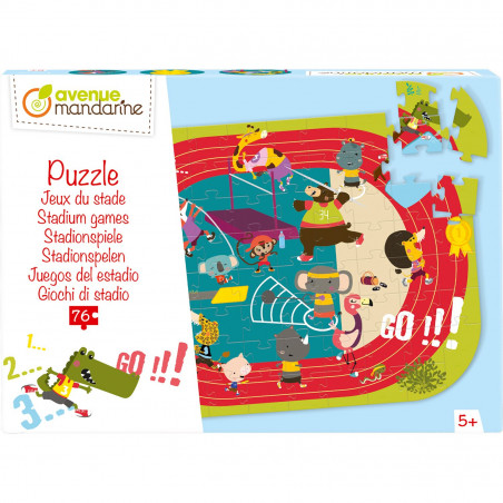 Puzzle éducatif - Jeux du stade - 27 x 5,5 x 18,5 cm -  Multicolore