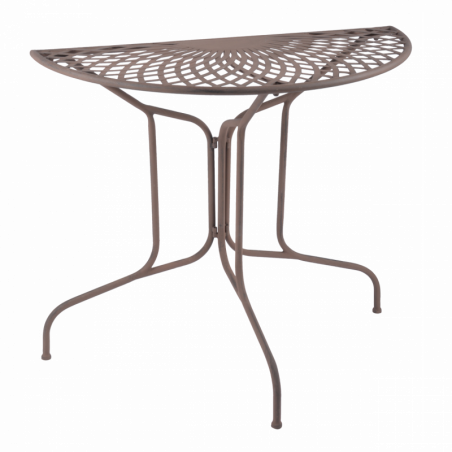 Table en métal demi-lune- Marron -  P 40,1 x L 79,8 x H 70 cm