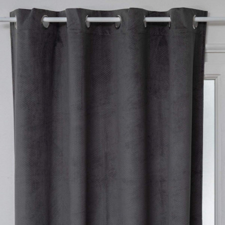 Rideau occultant en velours - Otto - 140 x 260 cm - Gris