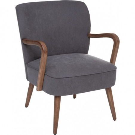 fauteuil scandinave à accoudoirs Chiara - Gris - L 62,5 x H 79 cm