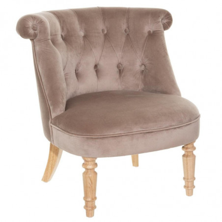 Fauteuil sixtine en velours - Taupe - L 68 x H 70 cm