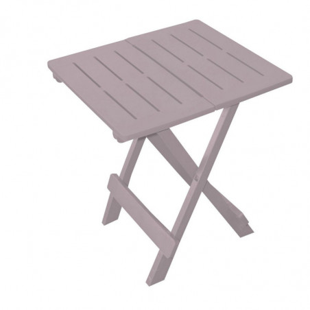 Table de jardin pliante ADIGE - Taupe - Plastique - L 45 x P 43.5 x H 50 cm