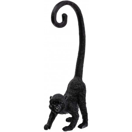 Statuette singe avec longue queue - Noir - H 41 cm