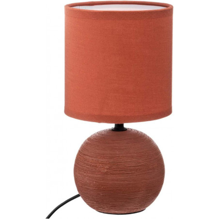 Lampe boule en céramique Timeo - Orange - D 13 x H 24,7 cm