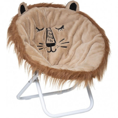 Fauteuil pliant enfant lion - Beige - L 50 x P. 50 x H. 50 cm