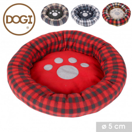 Panier pour chien écossais décor patte de chien DOGI - 3 coloris différents - Tissus - D 55cm