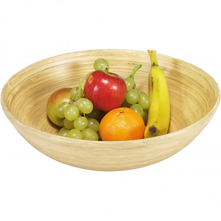 Corbeille à fruits ou pâtisseries en bambou - Beige - D 25 cm