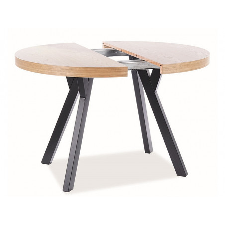 Table à manger extensible avec 3 plateaux supplémentaires en bois - 12 couverts - L 100/250 x l 100 x H 76 cm