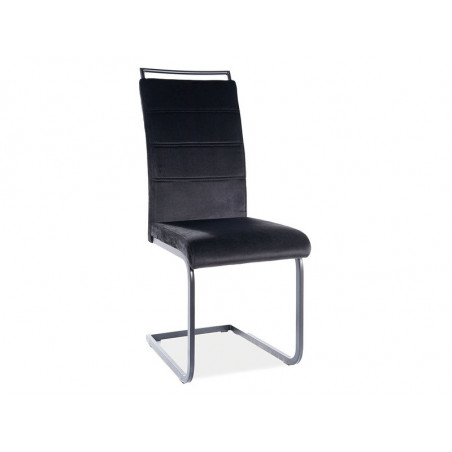 Chaise en velours et métal - Noir - H 102 cm