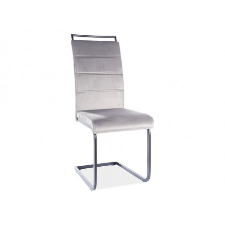 Chaise en velours et métal - Gris - H 102 cm