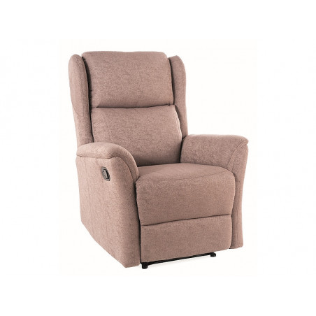 Fauteuil de relaxation inclinable en velours - Taupe - H 108 x L 74 cm