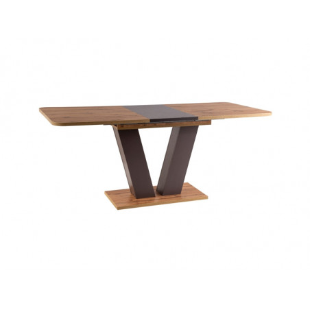 Table extensible en bois - Marron - 8 couverts - L 136 cm x l 80 cm x H 76 cm