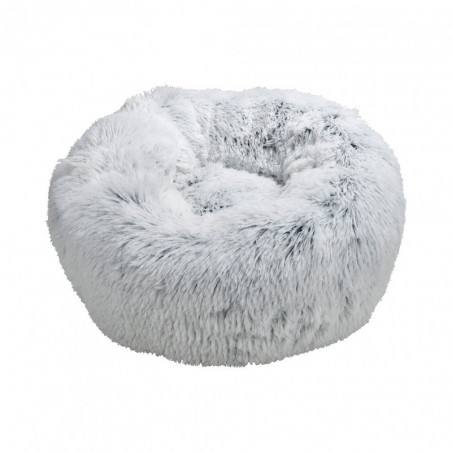 Coussin rond en fausse fourrure pour animaux - Blanc - D 55 x H 25 cm