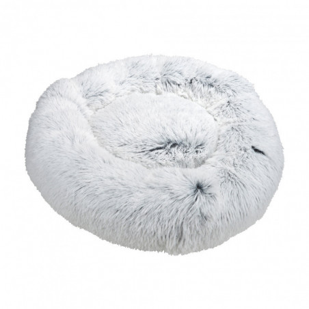 Coussin rond en fausse fourrure pour animaux - Blanc - D 75 x H 24 cm