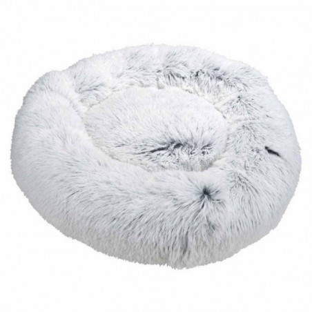 Coussin rond en fausse fourrure pour animaux - Blanc - D 95 x H 22 cm