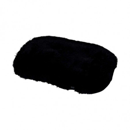 Coussin flocon réversible en fausse fourrure pour animaux - Noir - L 77 x l 50 cm