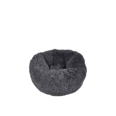 Coussin rond en fausse fourrure pour animaux - Gris anthracite - D 55 x H 25 cm